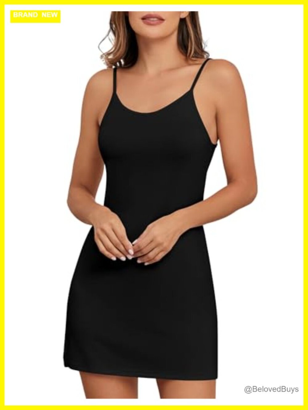 Adjustable Spaghetti Strap Full Slip Cami Dress Lightweight Rayon Midi